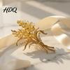 Daily Wear Jewelry Ear of Wheat Brooch for Women, Vintage Yellow Faux Crystal Dress Accessories Pin, Dainty Parties Dates Anti-oxidation