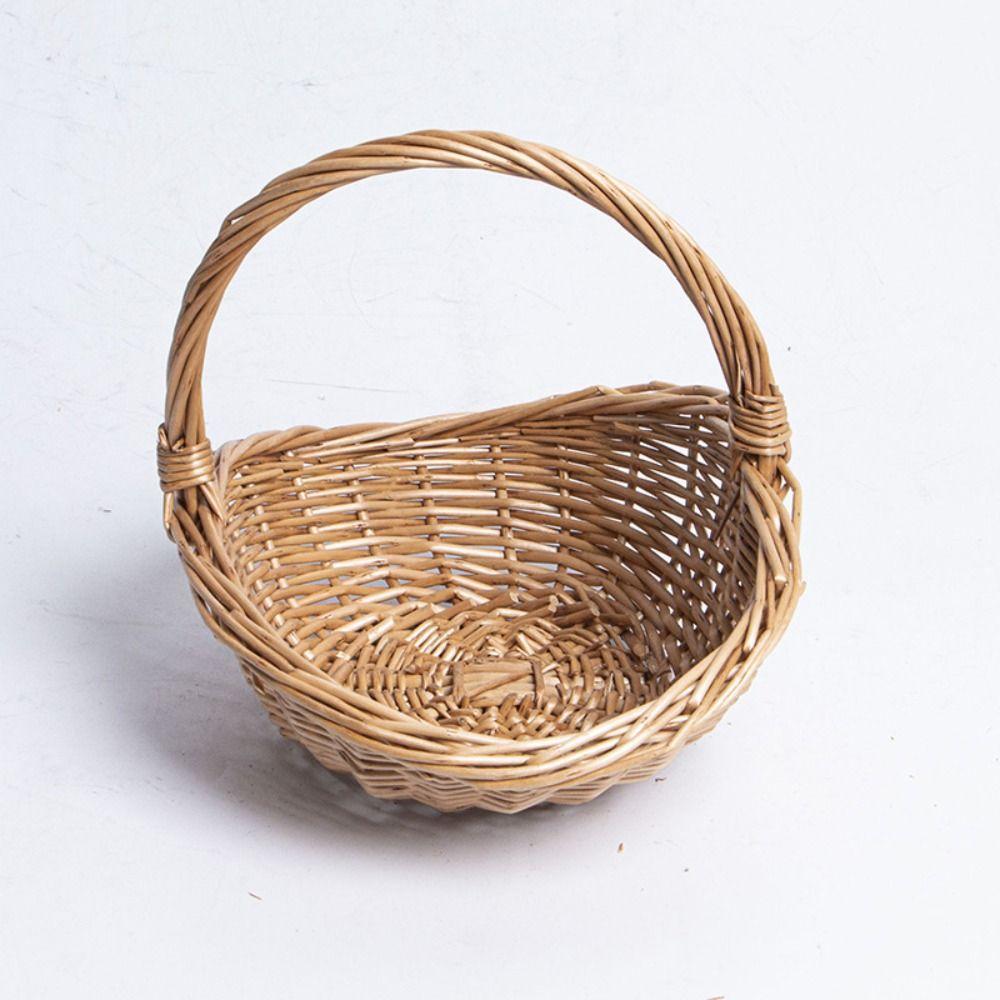 Willow Rattan Picnic Supply Hamper Wear-resistant Flower Basket Vegetable Storage Basket Picnic