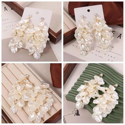 Trendy Exquisite Petals Tassel Earrings Luxury Ornaments Vintage Drop Earring Exaggerated Party Jewelry Earrings Gift