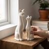 1 Pair Minimalist Minimalist Cat Statue 3D Printed Cat Table Sculpture  Office