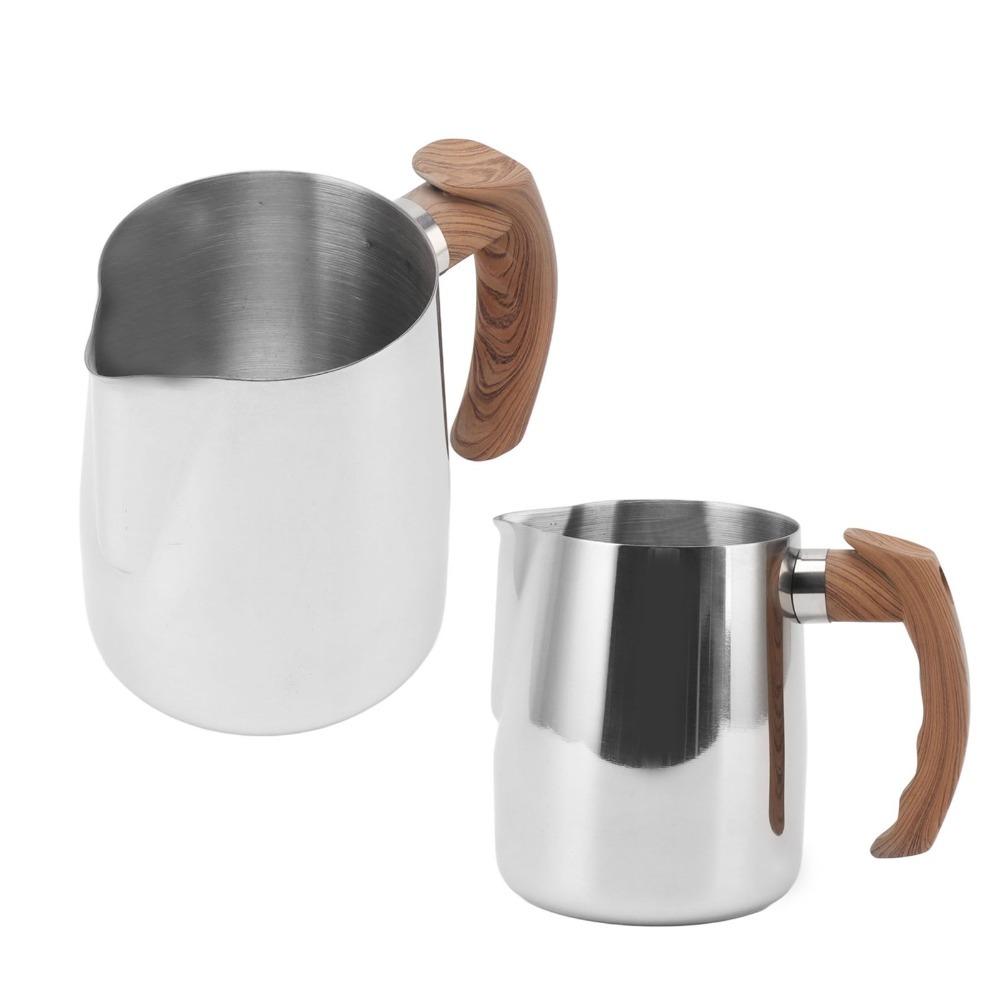Dripless Spout Milk Frothing Cup 304 Stainless Steel Coffee Steaming Pitcher Cappuccino Making серебряный