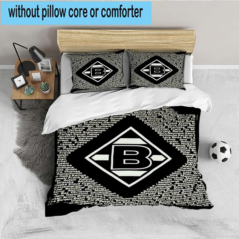 3PCS Green Black Borussia Bedding set,Ideal For1pc Duvet Cover And 2pcs Pillowcases Perfect for Christmas gift,Ideal for Bedroom, Dormitory
