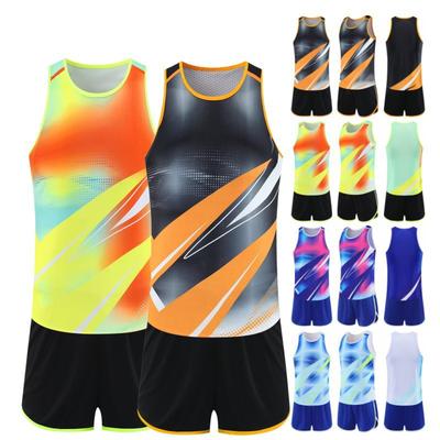 Çocuk atletizm antrenman eşofmanı, sporcu koşu yeleği, ilkokul öğrencileri için maraton kıyafeti, çabuk kuruyan