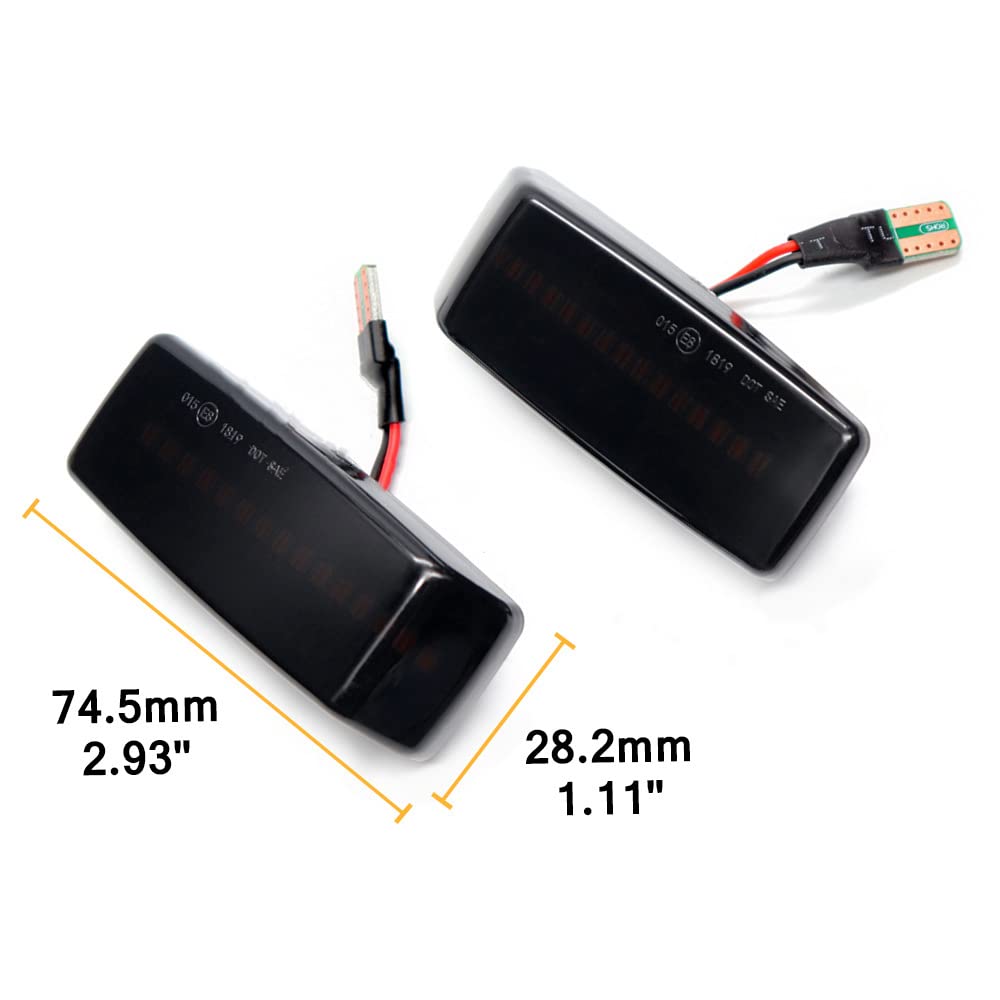 2 Stück Auto LED Kotflügel Seitenmarkierungsleuchte Sequentielle Seitenmarkierung Blinkerlampe Kompatibel