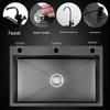 Huinizi Kitchen Single Basin Sink with Pull-Out Faucet