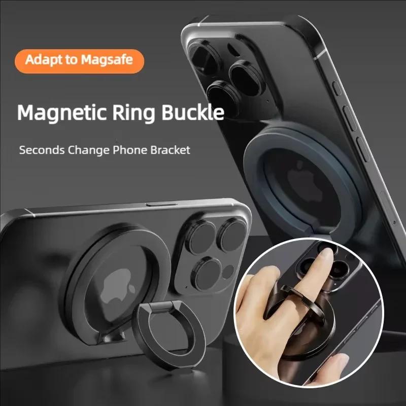 Suporte de Anel de Dedo Magnético para Celular Suporte Dobrável para Mesa Para Magsafe iPhone 16/15/14/13/12 Pro Max Suporte de Celular Dupla Face