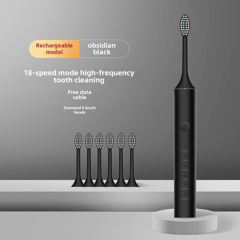 Unisex Rechargeable Ultrasonic Toothbrush with Soft Bristles for Travel and Home Use