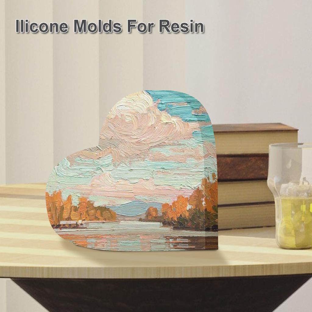 Large Silicone Molds Epoxy Resin Casting Molds Hexagon/Heart Shape Mould DIY Flower Preservation Art Craft Tools Gift