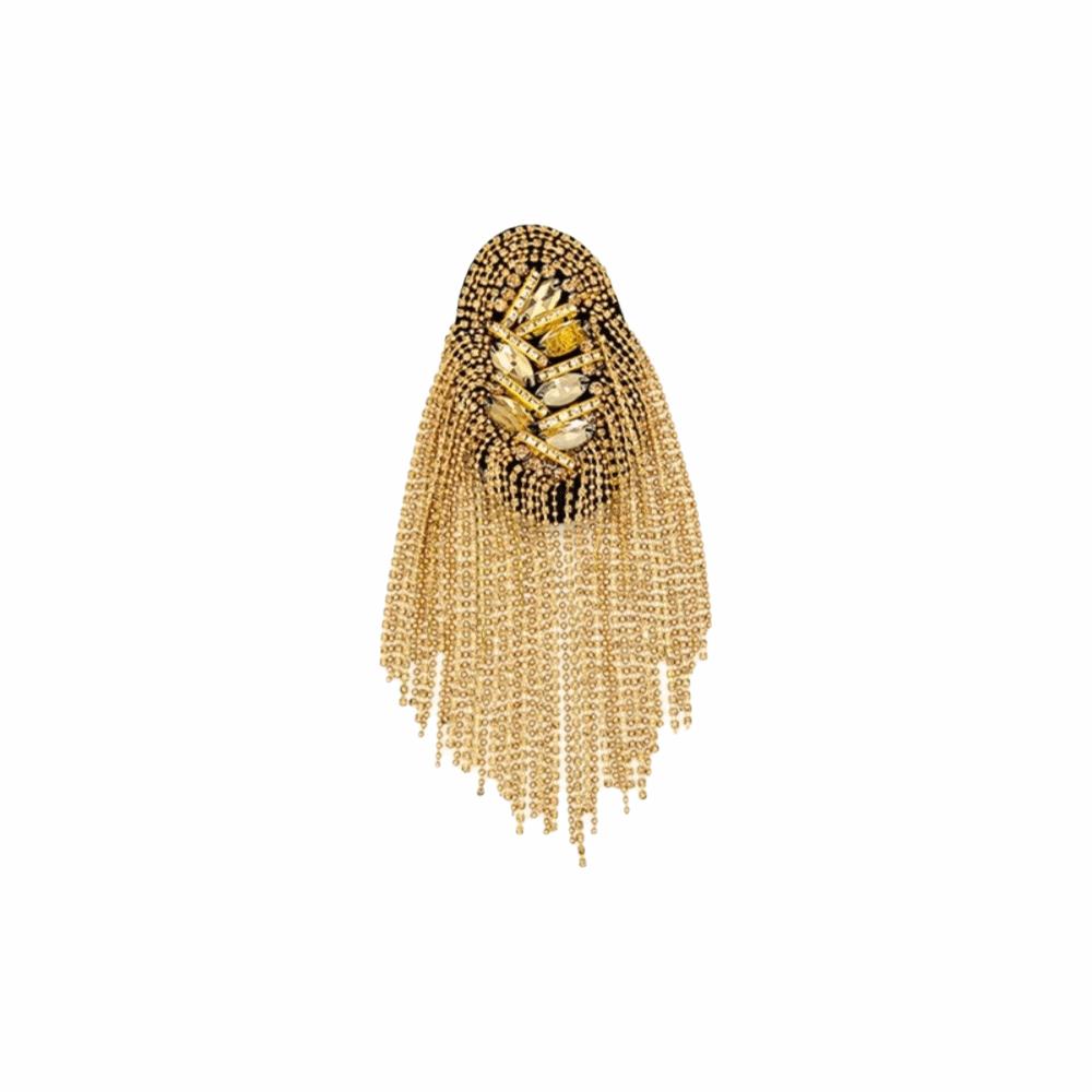Vintage Shoulder Epaulettes Handmade Rhinestone Epaulet Fashion Tassel Shoulder Board Gifts