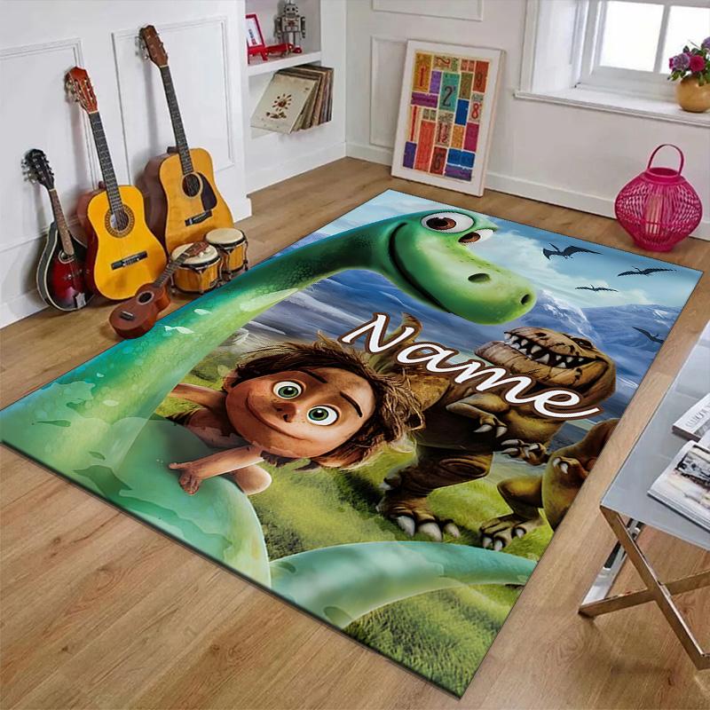 Custom The Good Dinosaur Mat Personalized Name, Polyester Washable Indoor Entryway Rug, Gift for Christmas, Easter, Thanksgiving Day