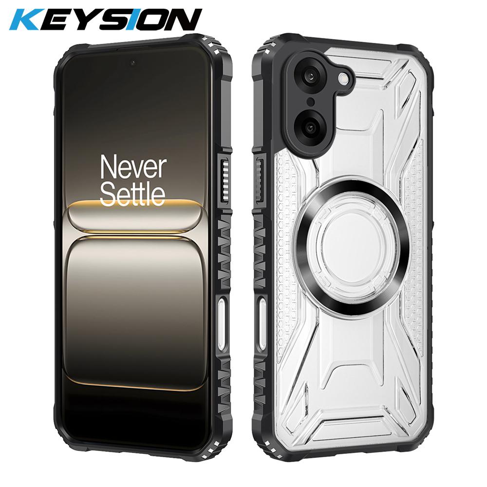 

KEYSION Transparent Magnetic Case for OnePlus Nord CE5 5G Silicone+PC Heavy Duty Shockproof Phone Cover for OnePlus Nord CE 5 for OnePlus Nord CE5 чёрный