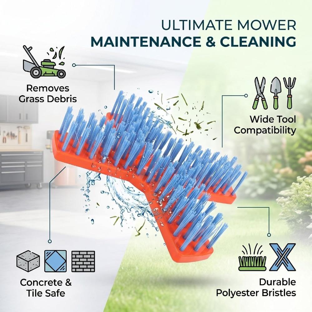 X Shaped Design Lawn Mower Cleaning Brush Polyester Material Garden Weeding Brush  For Tile Wall