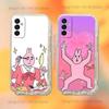 Pink Rabbit My Friend Clear Phone Case Suitable for Samsung S30,S25,S24,S23,S21,S22,S20,S10,5G,FE,lite,PIus,Ultra Transparent