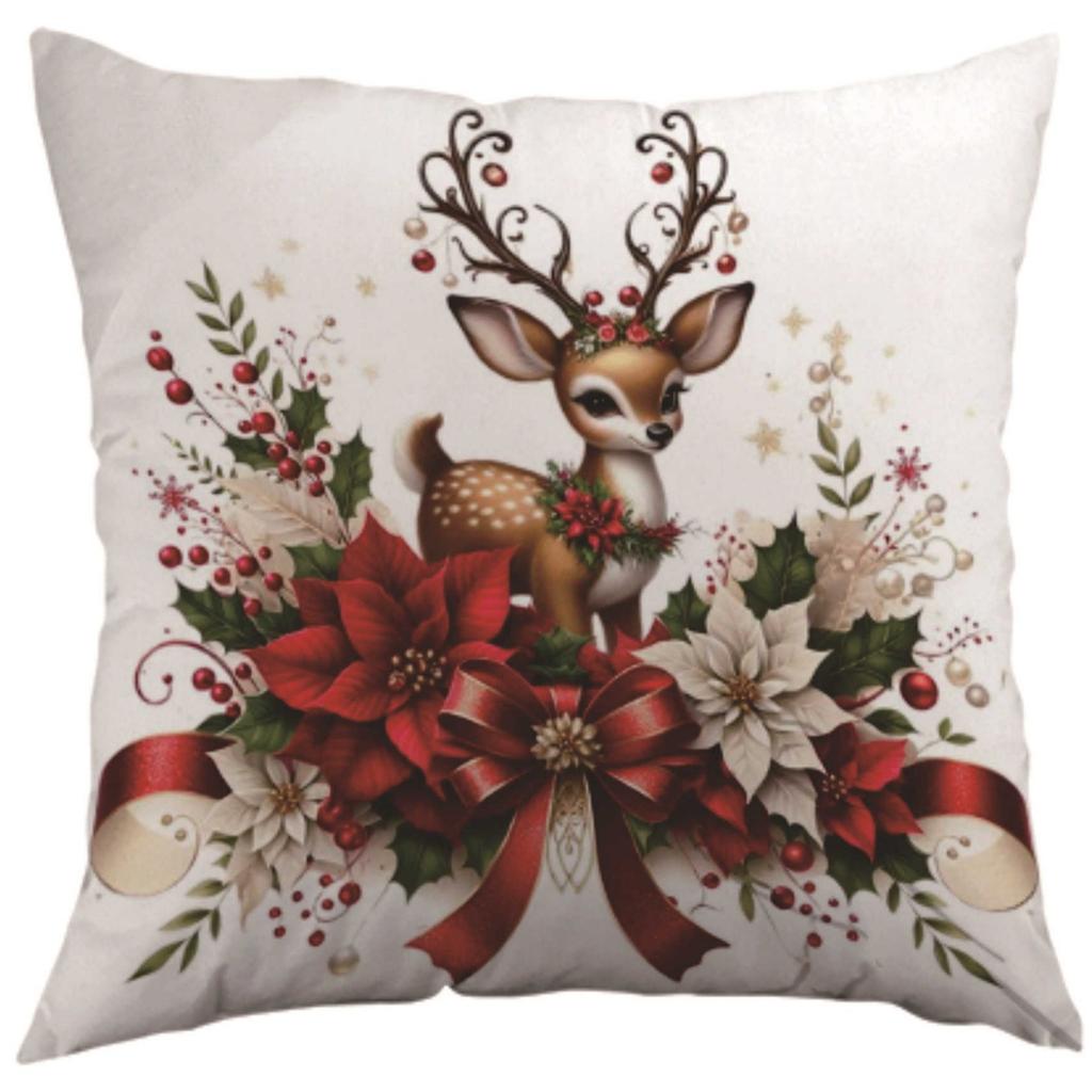 Christmas Themed Pillowcase, Christmas Elk Print Pillowcase, High-looking Car Pillowcase