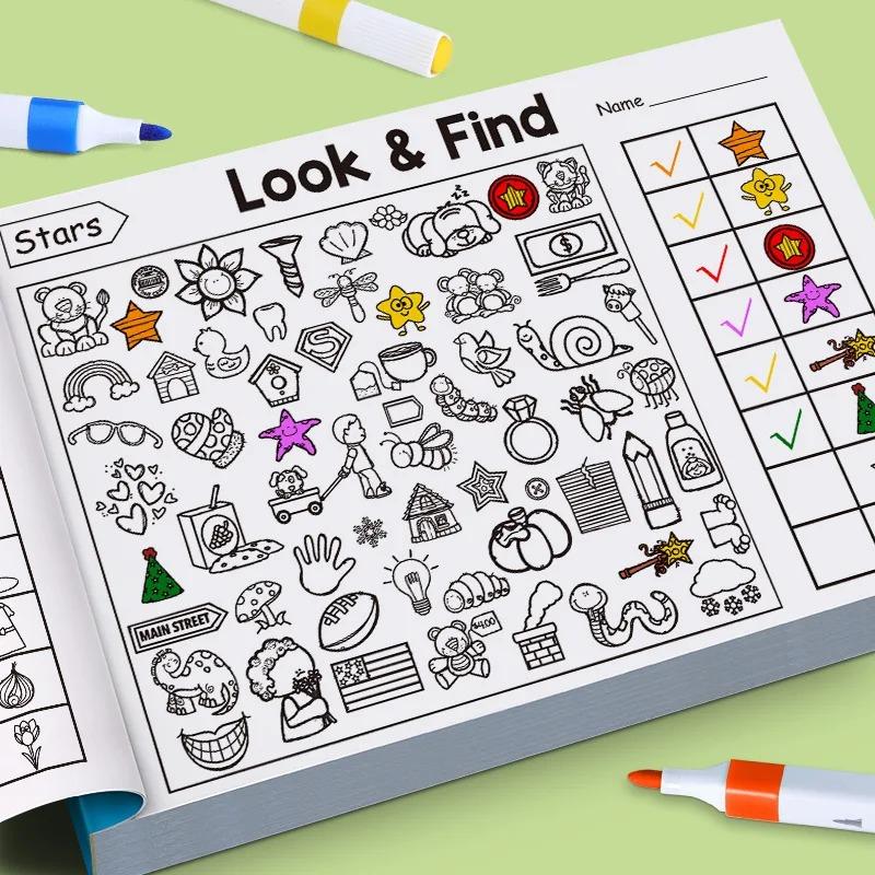 Children'S Search For Items Game, Enhance Visual Perception, Fun Coloring Book, Focus And Attention, Handwriting Exercise Book