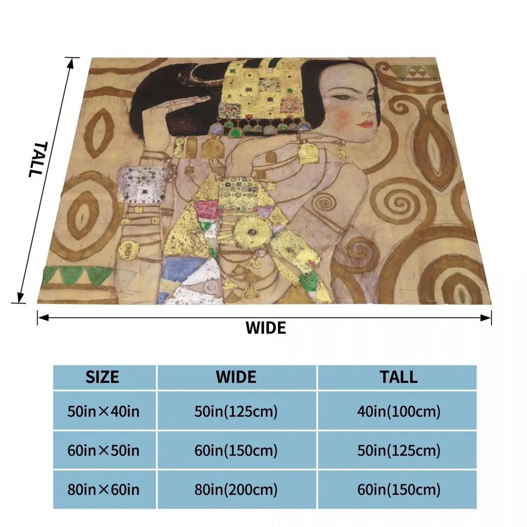 Tree Of Life Stoclet Frieze Gustav Klimt Blankets Fleece Novelty Warm Throw Blanket for Bedspread Autumn/Winter