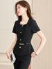 Elegant Women's Professional Summer Suit Set: Short-Sleeved Skirt Suit for Salon and Hotel Reception