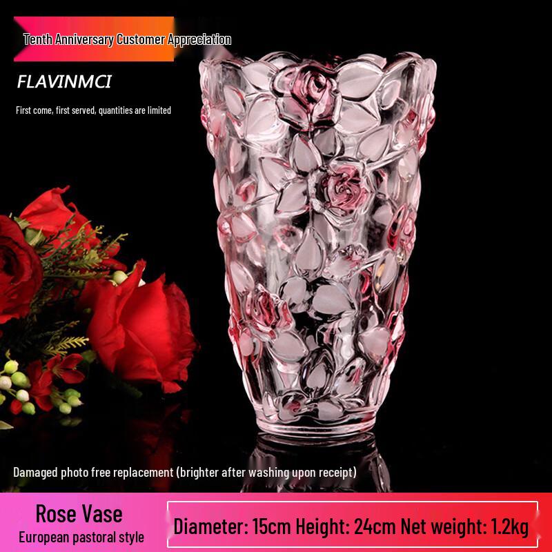 Bol cu fructe din sticlă în stil european Flavinmci cu trandafiri