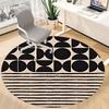 1pc Black and white Abstract Pattern Office Round Area Rug,  Mat Suitable For Office, Under Office Chairs Bedroom Living Room Home Decor, Room Deco