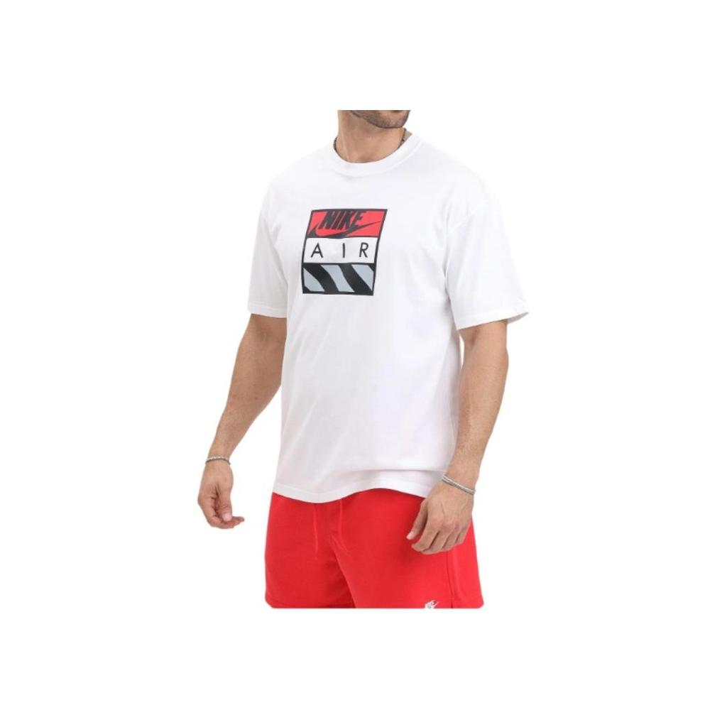 Nike Letter Brand Logo Print Round Neck Drop Shoulder Loose Short Sleeve T-Shirt Men T-Shirt White HJ0578-100