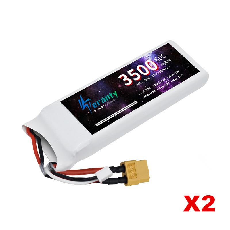 TERANTY 3500MAH 60C 7.4V 11.1V 14.8V 22.2V Lipo Battery 2S 3S 4S 6S For RC Car Quadcopter Drone Airplane Helicopter 2PCS
