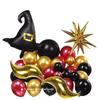 Magic And Wizarding School Balloon Wreath Set Burgundy Black Gold Hat Harry Potter Themed Birthday