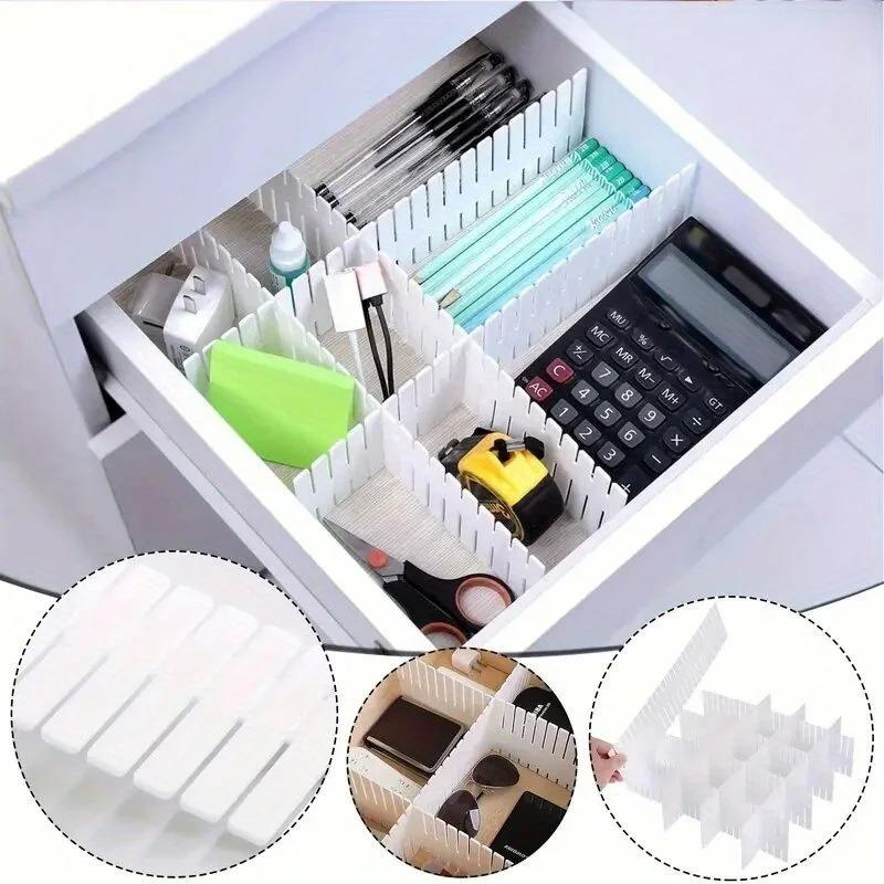 8/12 Pieces Adjustable Drawer Divider Partition Durable Storage Cosmetic Socks Underwear Drawer Clothes Organizer Cabinets