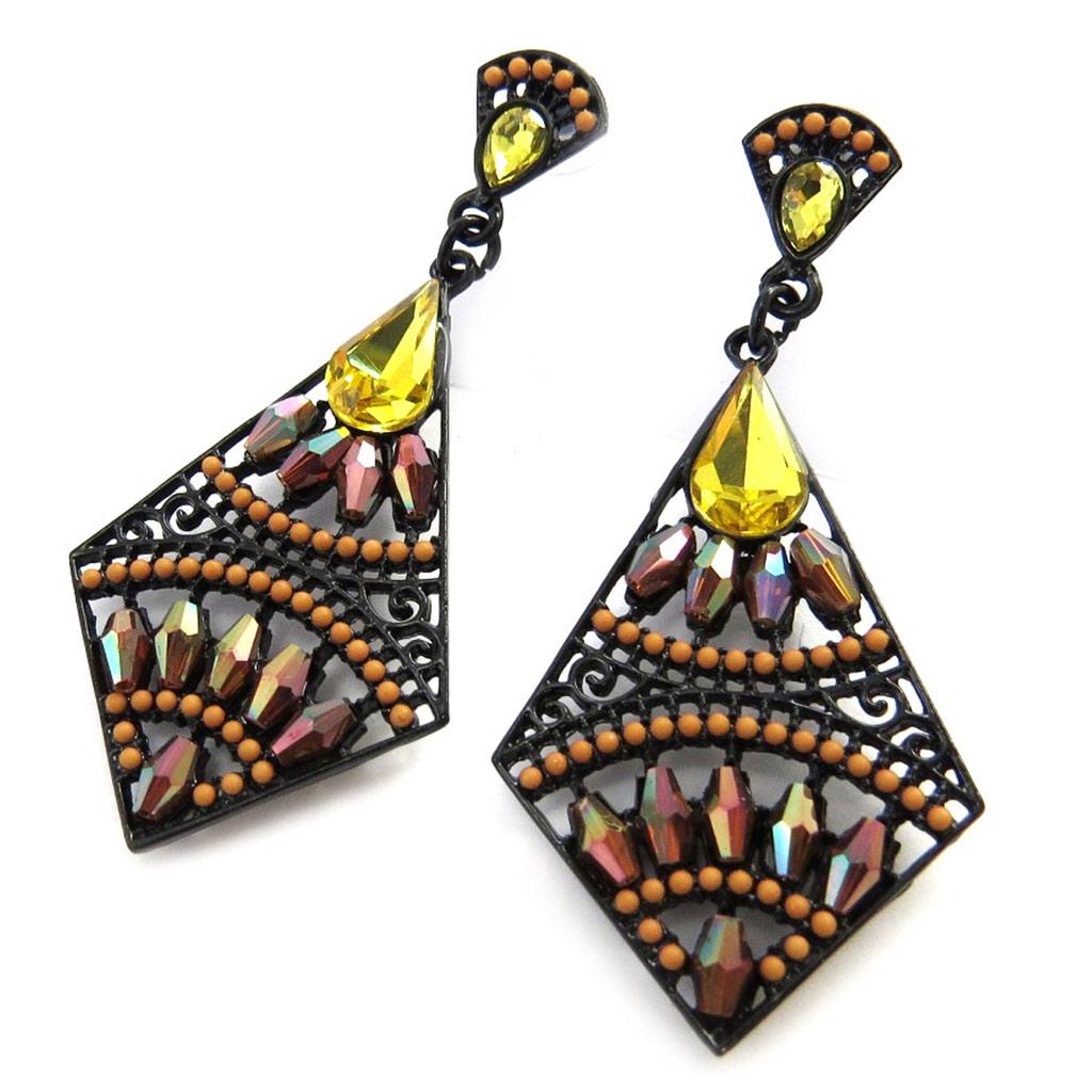

Lily s Treasures [M8224] - Дизайнерские серьги Sissi желто-коричневые