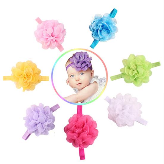 Милая детская повязка на голову с цветком для маленьких девочек, эластичная повязка для волос, головной убор