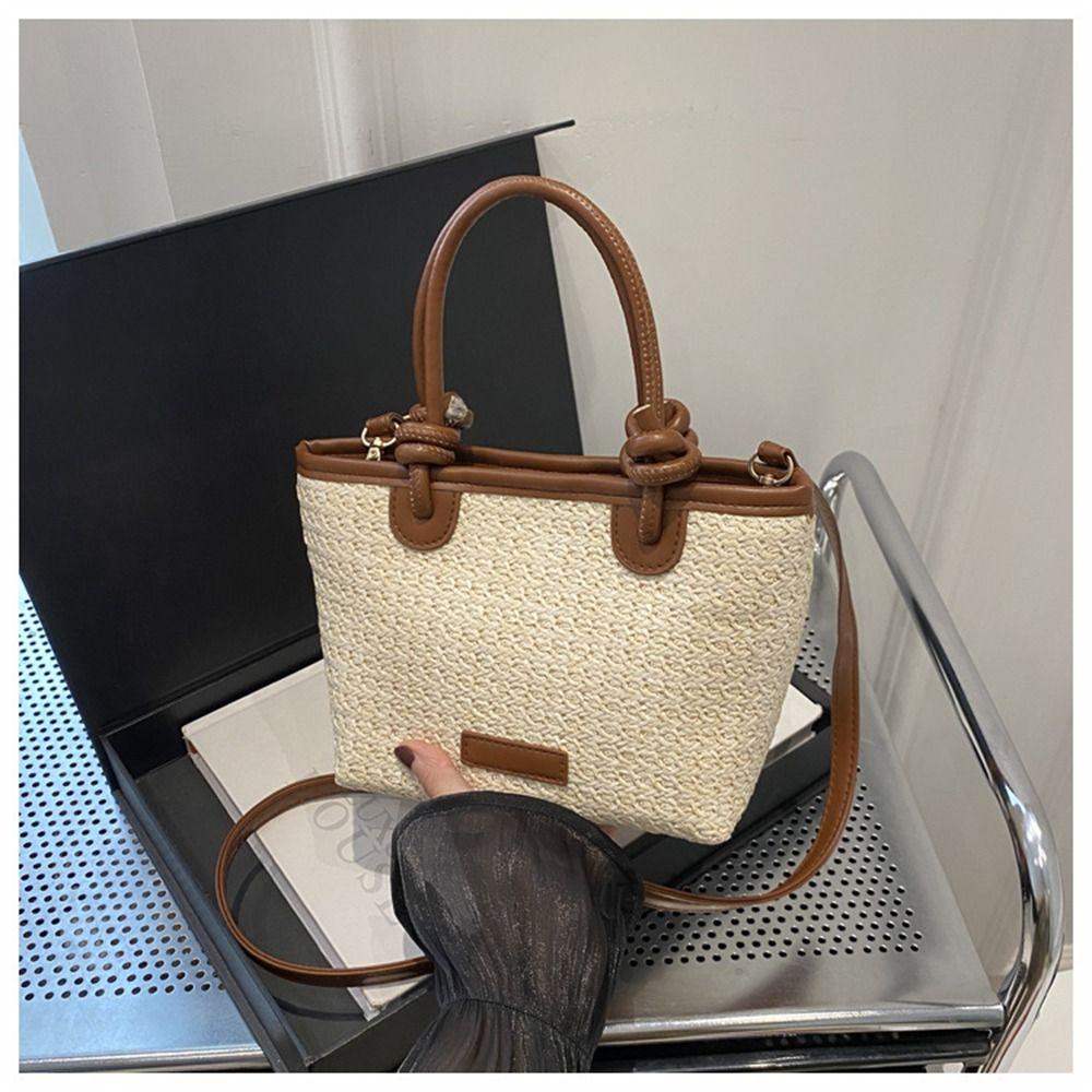 

Милые плетеные ротанговые сумки через плечо Модные соломенные сумки большой вместимости для женщин и девушек Ручной работы плетеные сумки-тоут Большие сумки белый