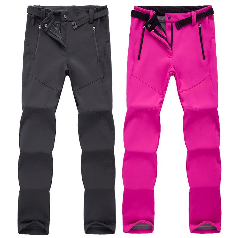 Ski Hiking Outdoor Pants Women Warm Fleece Padded Windproof Waterproof Trousers