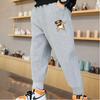 Pantalon de survêtement fin à imprimé lettres tendance pour garçons, pantalon de jogging décontracté, pantalon ample et doux en coton pour enfants