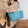 Large Capacity Hollow Out Tote Lightweight Handmade Handbag Woven Basket Bag  Poolside Picnic