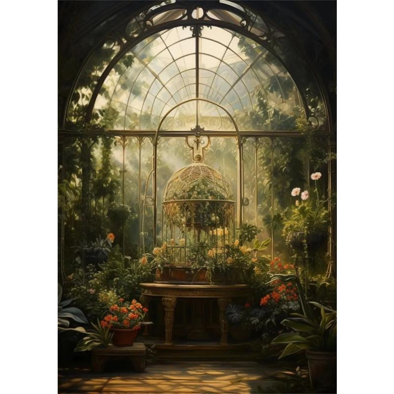 Renaissance Greenhouse Art Plant Garden Classic Retro Poster Canvas Paintings Wall Art Pictures Home Decor