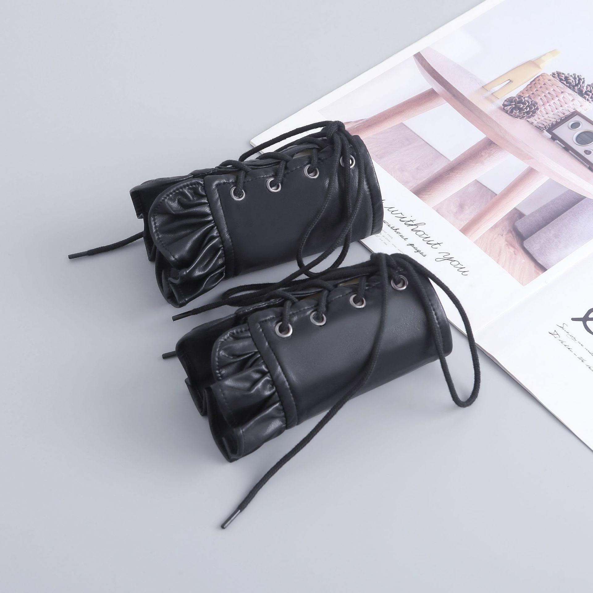 

Женские декоративные кружевные манжеты из искусственной кожи с ложными рукавами, браслет на запястье с рукавами, модный аксессуар для рубашки