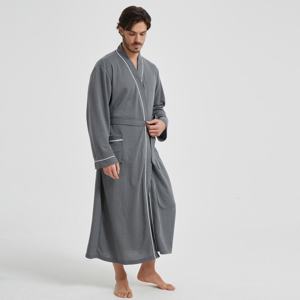 Top-Selling Waffle Couple Pajamas: Plus Size Summer Bathrobe, Absorbent Loungewear for Men & Women