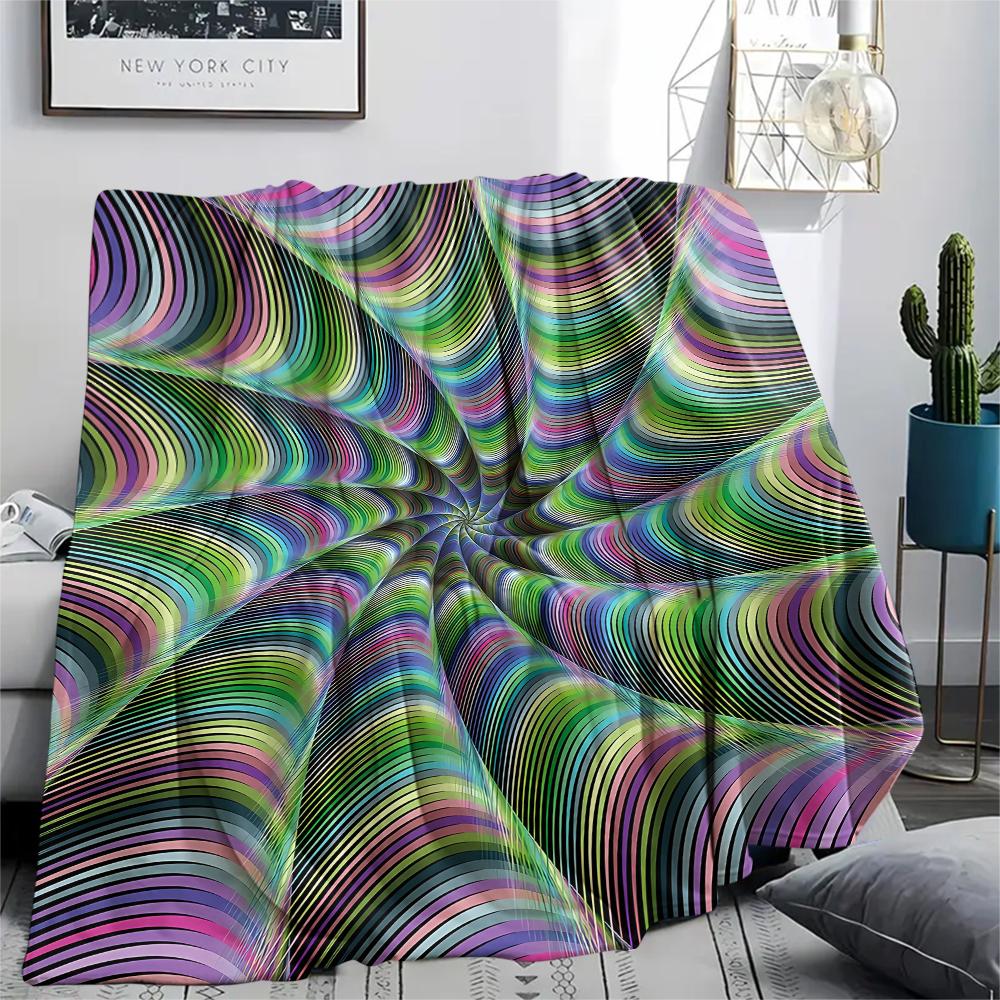 1Pc 3D Illusion Print Flannel Blanket, High Quality Comfortable for All Seasons, Home Decor, Warmth and Comfort, Perfect for Christmas Gifts