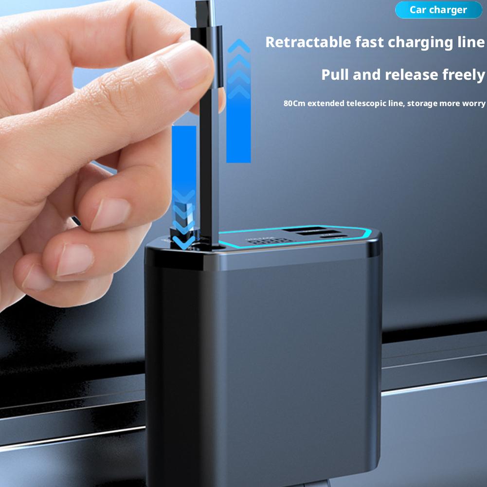 Multi-Port Car Charger With Voltage Display Adjustable Charging Multiple Fast Electrical Direction Car Accessory Device 5-O J1D3