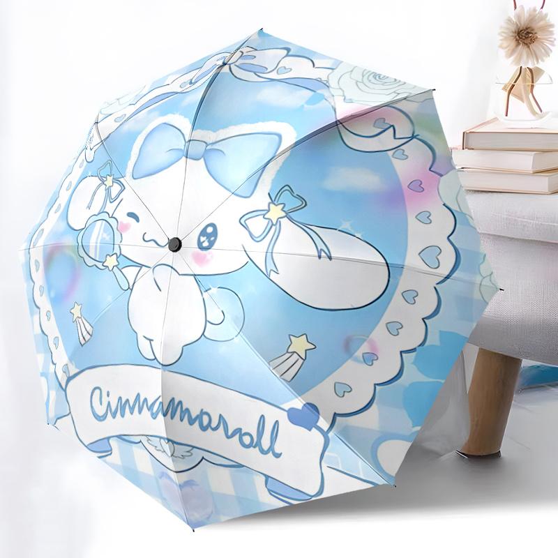 1pc Cinnamoroll Automatic Folding Umbrella - Portable 3-Fold Design with Iron Frame, Perfect for Fans, Travelers, Daily Use, and Festive Gifts.A012