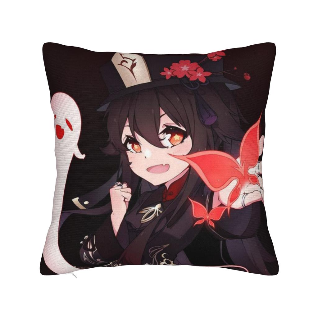 Printing Hu tao genshin impact Pillowcase Polyester Cushion Cover Decorations cute waifu anime Pillow Case Cover Bedroom Zipper