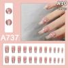 24Pcs French Multiple Styles Fake Nails Press On Nails Gel On Painted Reusable Fast Wearable Nail Tips Detachable Full Finished