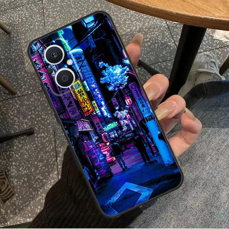 Japanese Night City Aesthetic For OPPO Reno 7 8 Lite 8T 14F 13F 11F 12F 10 11 12 13 14 Pro OPPO Find X9 X8 X5 X6 Pro Case