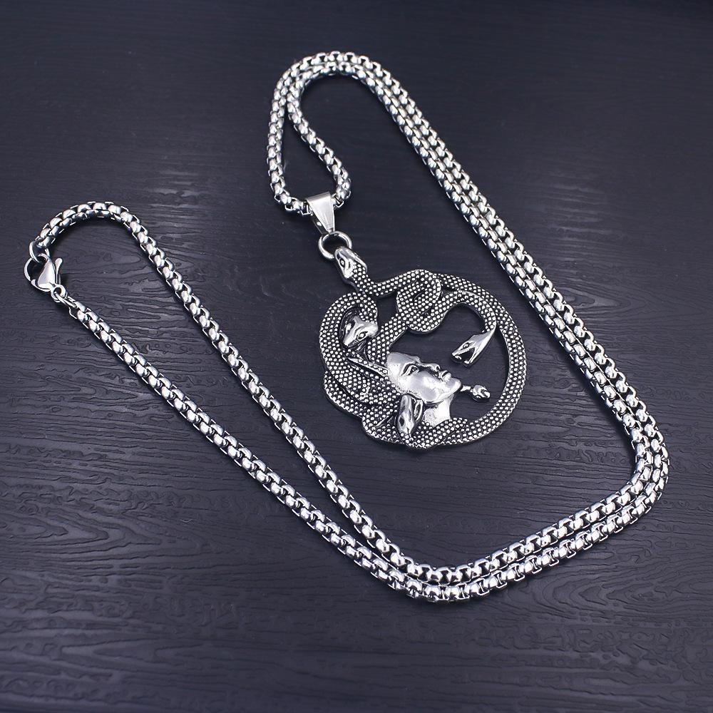 Necklace for Women Ins Hip Hop Diy Medusa Light Luxury Snake Shaped Pendant for Men