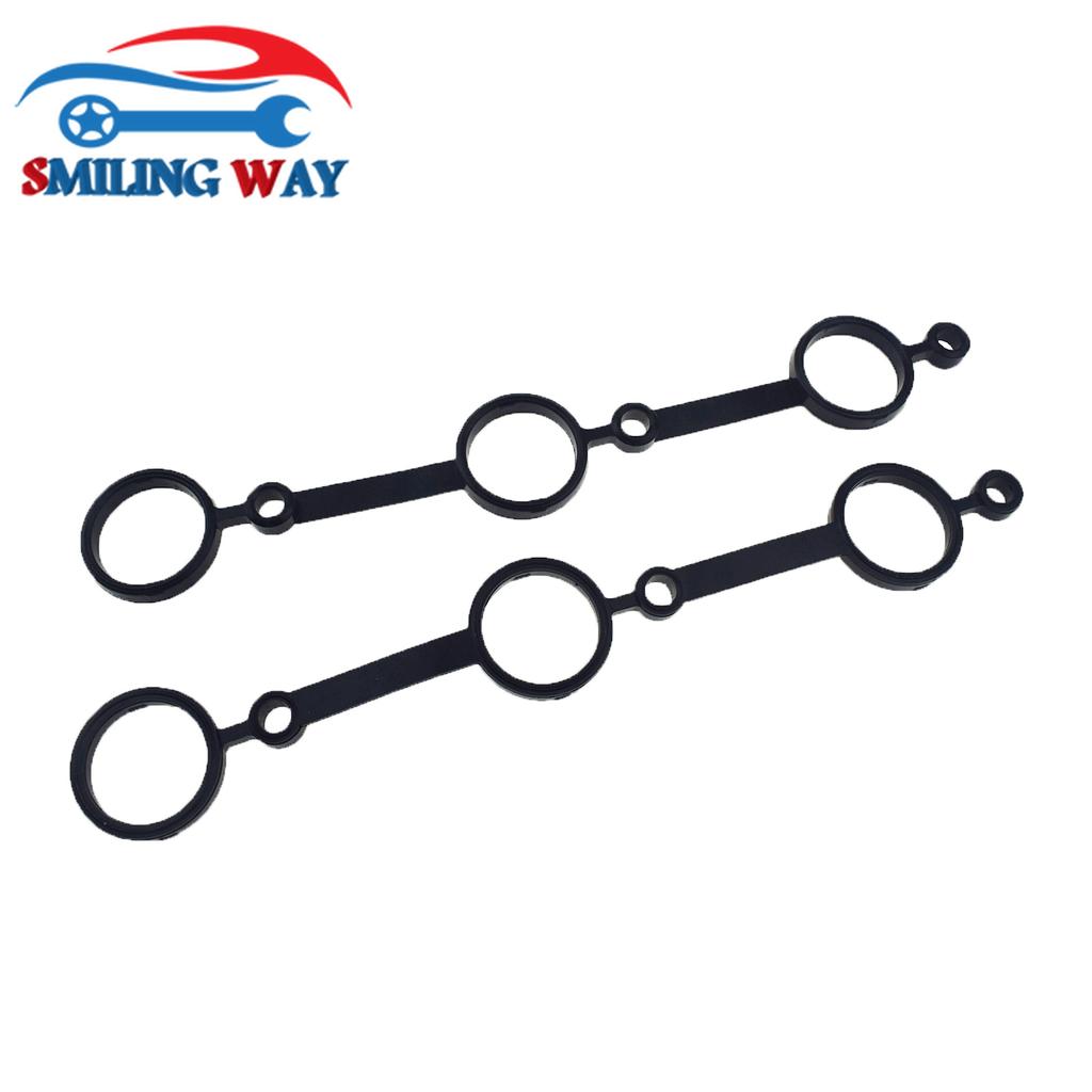 Left + Right Engine Valve Cover Gasket & Spark plug & Valve Stem Seals For Kia Sedona Sorento Amanti & Hyundai Santa Fe XG350