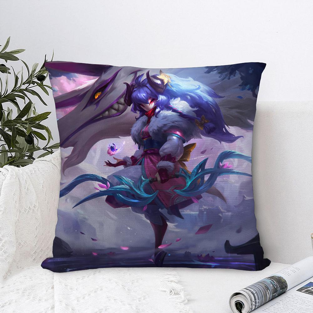 K-Kindred LOL Game Pillow Case Sofa Decorative Home Double-sided Print Plush Square Throw Pillow Covers Cushion Decor Cover