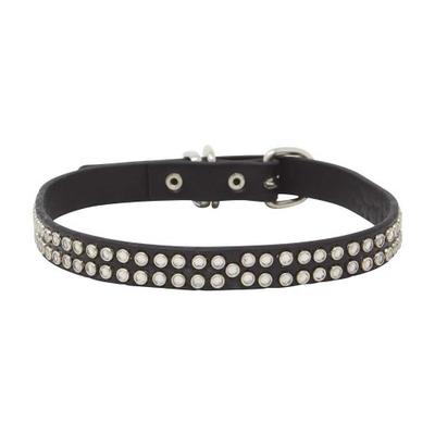Fiestas Guirca Punk Faux Leather Diamond Necklace