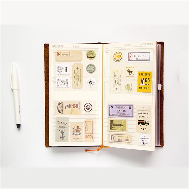 Vintage Travel Stamps Stationery Sealing Label Stickers Scrapbooking DIY Diary Decoration Albums TRAVELER'S Notebook