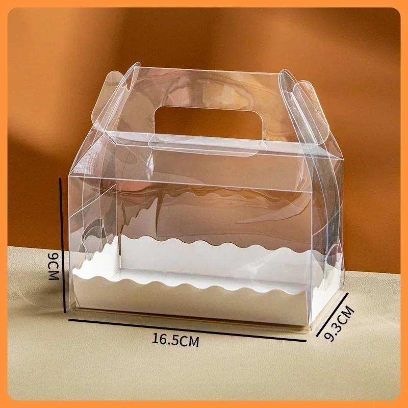 10piece Transparent Handheld Cake Box 2-inch 3-inch Square Pastry And Puff Packaging Boxs Dessert Baking Pastry Mini Portable Bo