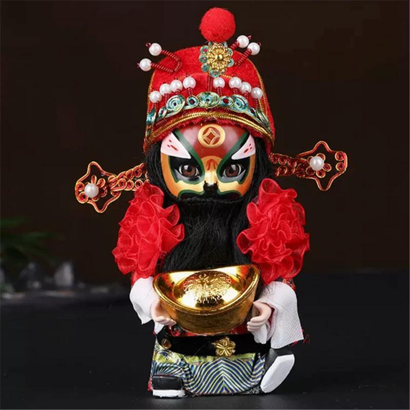 Chinese Opera Character Decoration Silk Doll Peking Opera Mask Doll Chinese Handmade Decorative Gifts Shop Decoration Doll