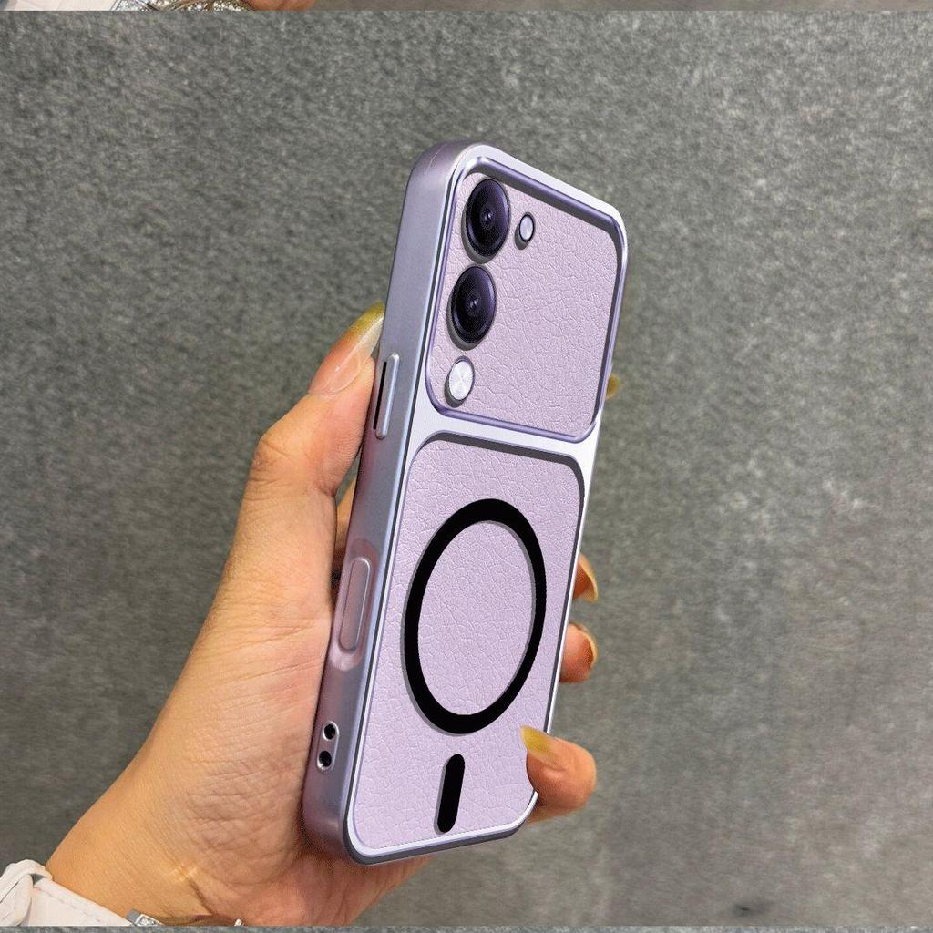 Metallic Finish Magnetic TPU Phone Case for Vivo Y29t 5G,Y29s 5G,Y04,Y04s Shockproof Matte Soft Cover